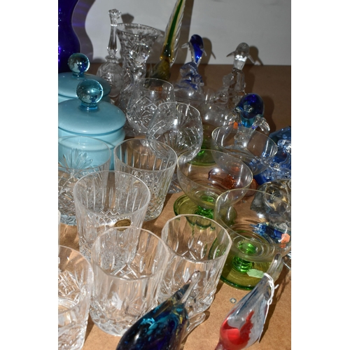 454 - A QUANTITY OF GLASSWARE, to include a pair of Thomas Webb tumblers, five Italian 'Linea Deg' wine gl... 