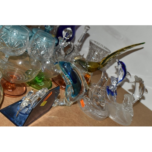 454 - A QUANTITY OF GLASSWARE, to include a pair of Thomas Webb tumblers, five Italian 'Linea Deg' wine gl... 