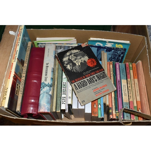 460 - SIX BOXES OF BOOKS, to include vintage children's books, mid-century Penguin paper backs,  seven Fre... 