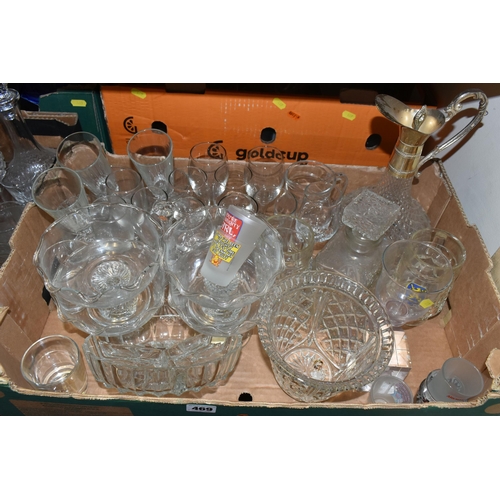 469 - FOUR BOXES OF GLASSWARE, to include a Polish Krosno whisky glass with an opaque golf ball design in ... 