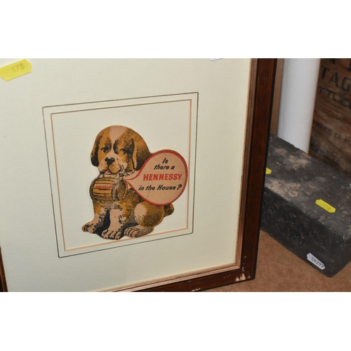 478 - THREE WOODEN WINE CRATES AND FRAMED VINTAGE BEER MATS, comprising a set of framed Pedigree beer mats... 