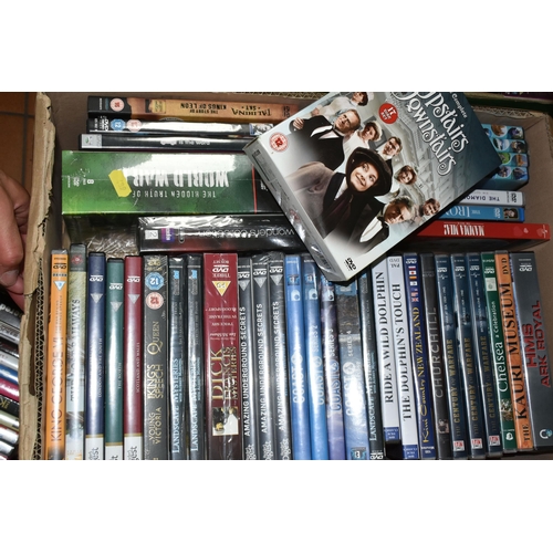 489 - FOUR BOXES OF CDS AND DVDS, over sixty CDs BBC Planet Earth,  to include artists Take That, Genesis,... 