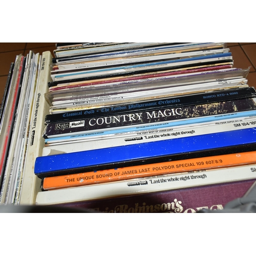 509 - TWO BOXES OF LP RECORDS, over one hundred and fifty LP's and boxed sets to include artists, Dolly Pa... 