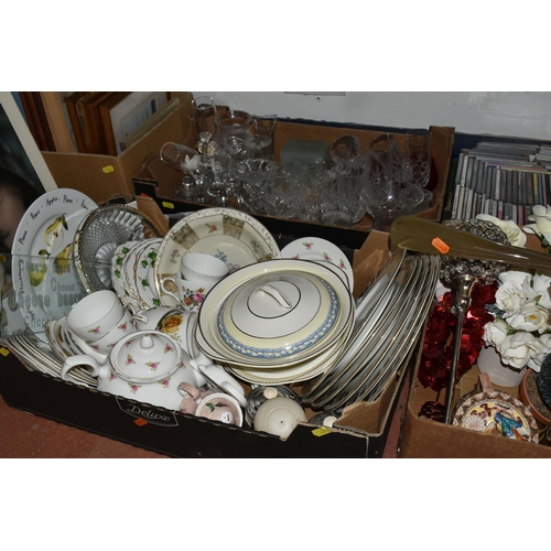 461 - SIX BOXES AND LOOSE CERAMICS, GLASS, PICTURES AND SUNDRY ITEMS, to include a Joseph Henry Lynch (191... 