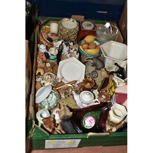 461 - SIX BOXES AND LOOSE CERAMICS, GLASS, PICTURES AND SUNDRY ITEMS, to include a Joseph Henry Lynch (191... 