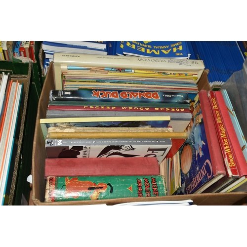 487 - FOUR BOXES OF BOOKS & MAGAZINES containing approximately ninety-five book titles in hardback and pap... 