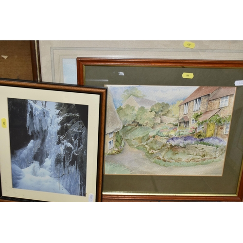 499 - A QUANTITY OF PICTURES AND MIRRORS ETC, to include a coastal maritime oil on board signed Passeur, a... 