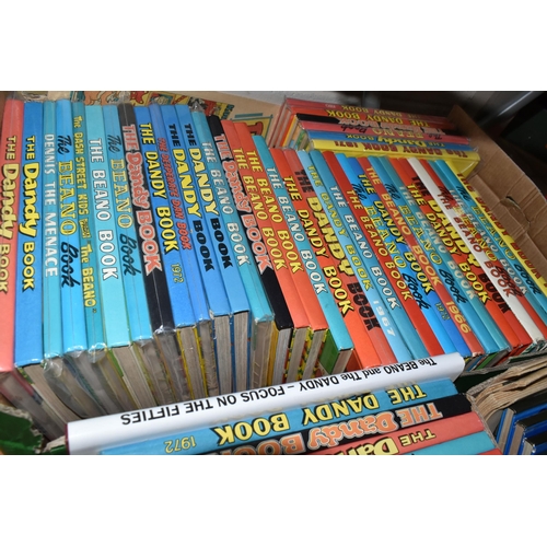 533 - SIX BOXES OF COMIC ANNUALS, COMIC LIBRARY AND COMICS, comprising approximately 145 Book Annuals from... 