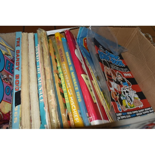 533 - SIX BOXES OF COMIC ANNUALS, COMIC LIBRARY AND COMICS, comprising approximately 145 Book Annuals from... 