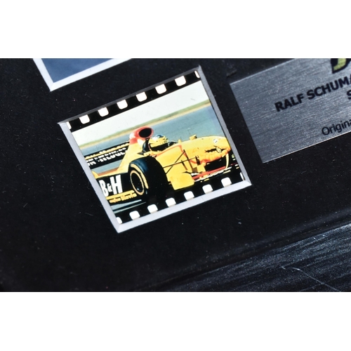 547 - MOTORING, five items comprising a limited edition, framed team Jordan piece of film featuring Ralf S... 