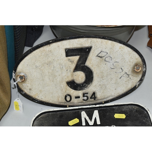 560 - THREE CAST RAILWAY SIGNS, comprising a  Midland 'Standard 13 Tons' wagon plate, an oval bridge plate... 