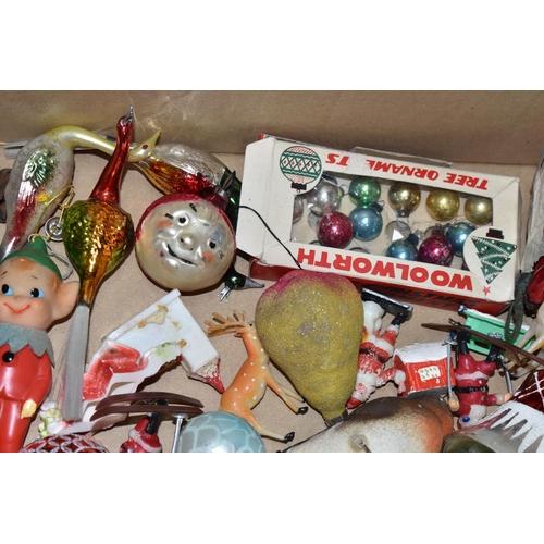 562 - TWO BOXES OF VINTAGE CHRISTMAS BAUBLES, ETC (2 BOXES)