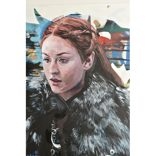 573 - ZINSKY (BRITISH CONTEMPORARY) 'SANSA STARK', a portrait of Sophie Turner as her Game of Thrones char... 