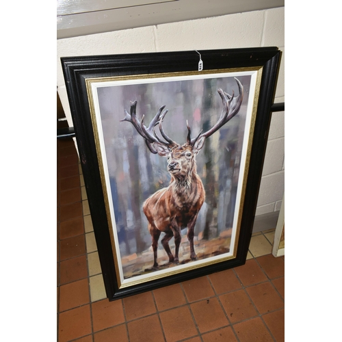 578 - DEBBIE BOON (BRITISH CONTEMPORARY), 'STANDING TALL', a signed limited edition print of a stag, 57/19... 