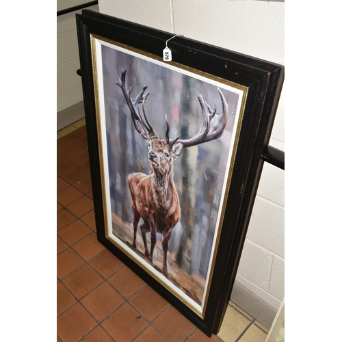 578 - DEBBIE BOON (BRITISH CONTEMPORARY), 'STANDING TALL', a signed limited edition print of a stag, 57/19... 