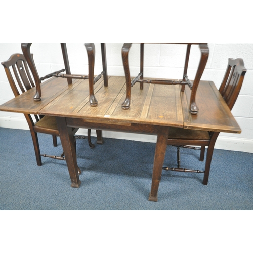 1200 - AN EARLY 20TH CENTURY MAHOGANY TABLE, with a single drawer, opposing wire pole, length 144cm x depth... 