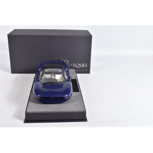 17 - A BOXED TOP MARQUES COLLECTIBLES JAGUAR 220 1:18 MODEL VEHICLE, numbered TOP039B, painted blue with ... 