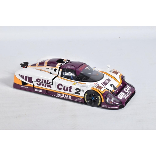 27 - A BOXED EXOTO MOTORBOX JAGUAR XJR-9LM 1988 1:18 MODEL RACECAR, numbered MTB00104, painted white with... 