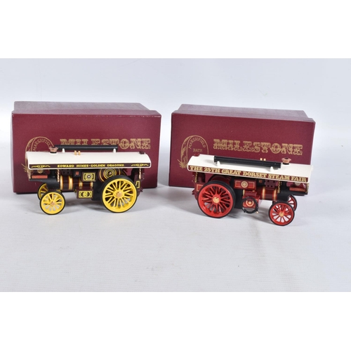 31 - TWO BOXED LIMITED EDITION MILESTONE MODELS WHITEMETAL SHOWMANS ENGINE MODELS, No.1 Burrell Scenic Sh... 