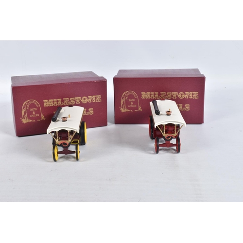 31 - TWO BOXED LIMITED EDITION MILESTONE MODELS WHITEMETAL SHOWMANS ENGINE MODELS, No.1 Burrell Scenic Sh... 