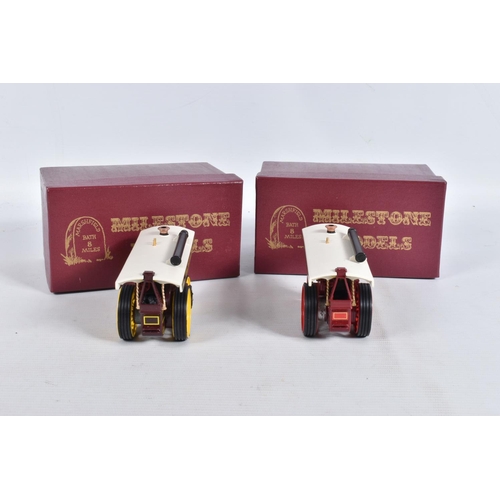 31 - TWO BOXED LIMITED EDITION MILESTONE MODELS WHITEMETAL SHOWMANS ENGINE MODELS, No.1 Burrell Scenic Sh... 