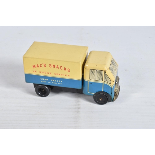 35 - A BOXED CHAD VALLEY TINPLATE CLOCKWORK BUFFET CAR, No.10134, blue and cream lithographed livery with... 