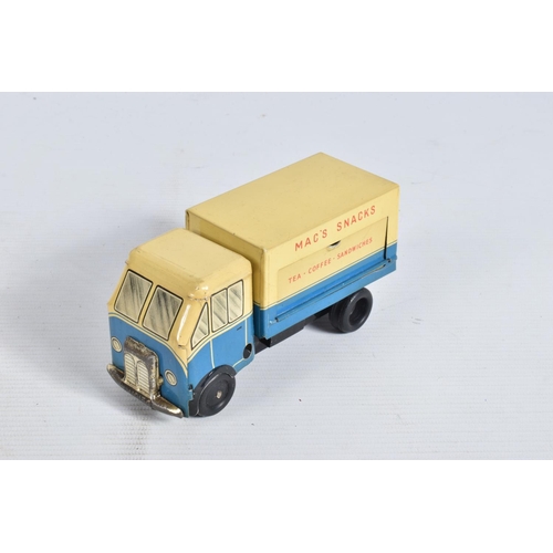 35 - A BOXED CHAD VALLEY TINPLATE CLOCKWORK BUFFET CAR, No.10134, blue and cream lithographed livery with... 