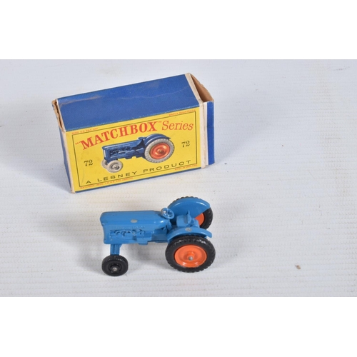 36 - FOUR BOXED LESNEY MATCHBOX DIE-CAST VEHICLES, to include a B.P. Tanker, number 25, white tank, yello... 