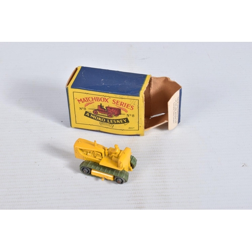 36 - FOUR BOXED LESNEY MATCHBOX DIE-CAST VEHICLES, to include a B.P. Tanker, number 25, white tank, yello... 