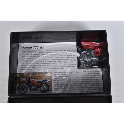 37 - TWO BOXED MINICHAMPS PAULS MODEL ART CLASSIC BIKE SERIES 1:12 MODEL MOTORBIKES, a Laverda Jota 180 1... 