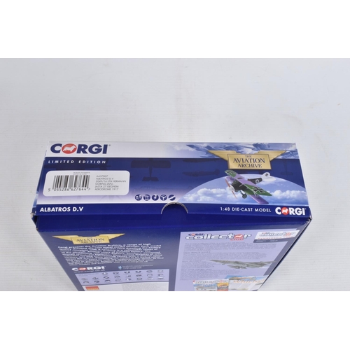 40 - THREE BOXED CORGI LIMITED EDITION AVIATION ARCHIVE 1:48 MODEL MILITARY AIRCRAFTS, the first a Albatr... 