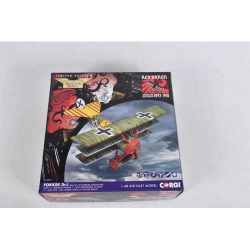 40 - THREE BOXED CORGI LIMITED EDITION AVIATION ARCHIVE 1:48 MODEL MILITARY AIRCRAFTS, the first a Albatr... 