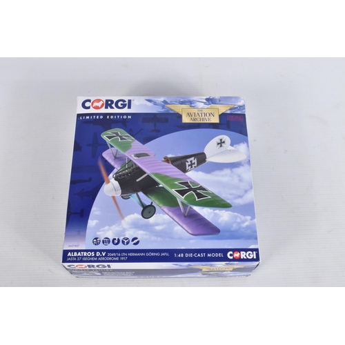 40 - THREE BOXED CORGI LIMITED EDITION AVIATION ARCHIVE 1:48 MODEL MILITARY AIRCRAFTS, the first a Albatr... 