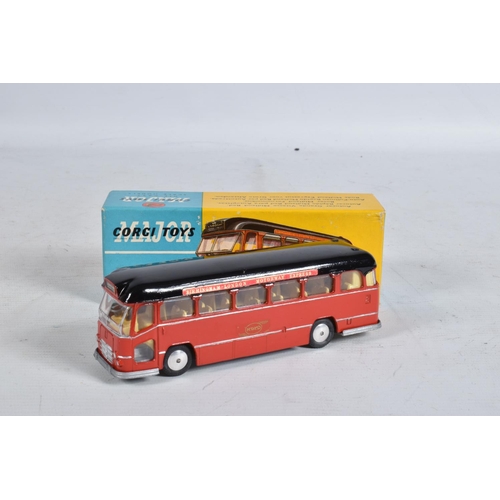 54 - TWO BOXED CORGI MAJOR TOYS B.M.M.O. MIDLAND RED MOTORWAY EXPRESS COACHES, No.1120, both have had som... 