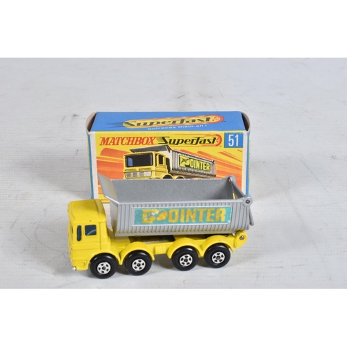 59 - FOUR BOXED MATCHBOX SUPERFAST DIE-CAST MODEL HEAVY VEHICLES, to include a PipeTruck no.10, orange bo... 