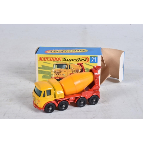 59 - FOUR BOXED MATCHBOX SUPERFAST DIE-CAST MODEL HEAVY VEHICLES, to include a PipeTruck no.10, orange bo... 