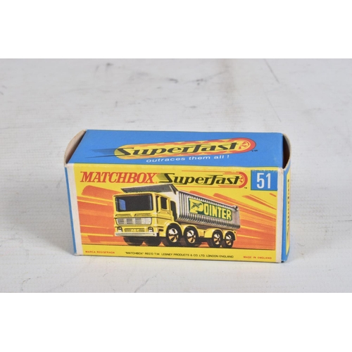 59 - FOUR BOXED MATCHBOX SUPERFAST DIE-CAST MODEL HEAVY VEHICLES, to include a PipeTruck no.10, orange bo... 