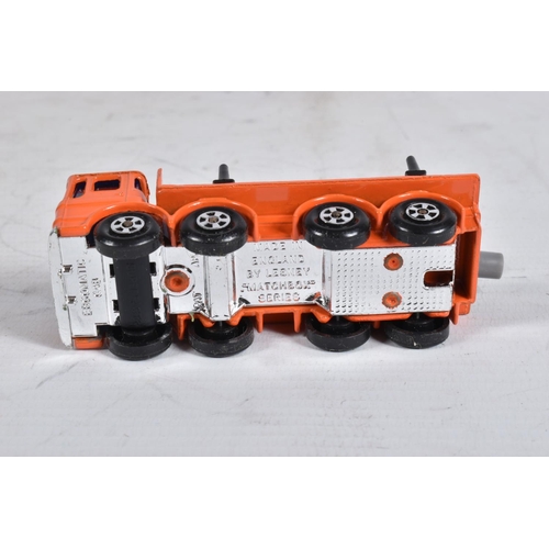 59 - FOUR BOXED MATCHBOX SUPERFAST DIE-CAST MODEL HEAVY VEHICLES, to include a PipeTruck no.10, orange bo... 