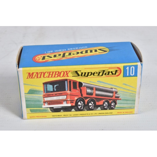 59 - FOUR BOXED MATCHBOX SUPERFAST DIE-CAST MODEL HEAVY VEHICLES, to include a PipeTruck no.10, orange bo... 