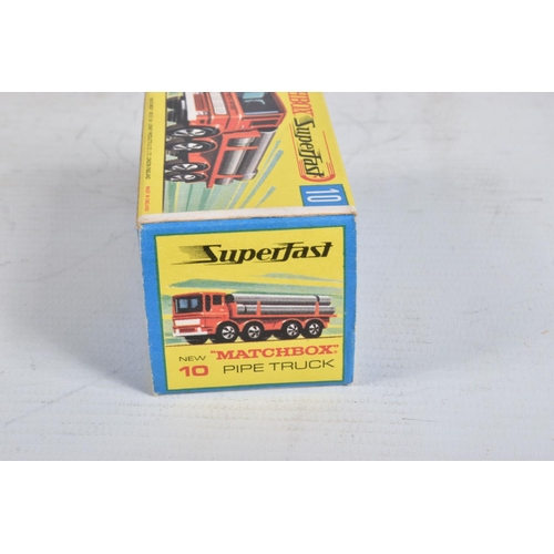 59 - FOUR BOXED MATCHBOX SUPERFAST DIE-CAST MODEL HEAVY VEHICLES, to include a PipeTruck no.10, orange bo... 