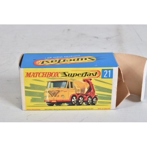 59 - FOUR BOXED MATCHBOX SUPERFAST DIE-CAST MODEL HEAVY VEHICLES, to include a PipeTruck no.10, orange bo... 