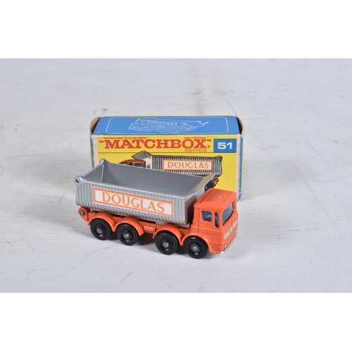 60 - FOUR BOXED MATCHBOX SERIES DIE-CAST MODEL VEHICLES, the first is a Ford Refuse Truck no.7, red body ... 