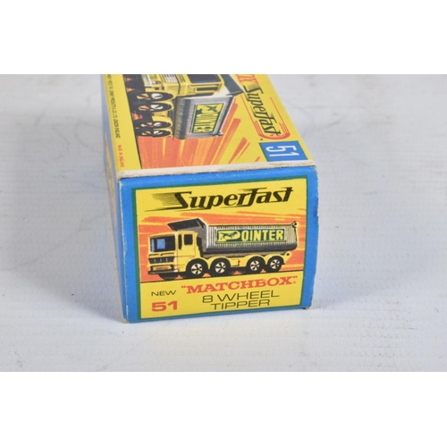 61 - FIVE BOXED MATCHBOX SUPERFAST DIE-CAST MODELS, the first a Leyland Petrol Tanker no.32, green body w... 