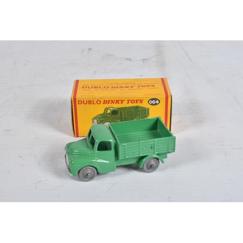 62 - FOUR BOXED DUBLO DINKY DIECAST VEHICLES, Austin Lorry, No.064, Bedford Flat Truck, No.066, A.E.C. Me... 