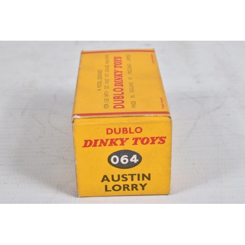 62 - FOUR BOXED DUBLO DINKY DIECAST VEHICLES, Austin Lorry, No.064, Bedford Flat Truck, No.066, A.E.C. Me... 