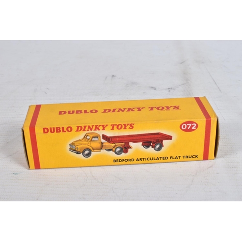 62 - FOUR BOXED DUBLO DINKY DIECAST VEHICLES, Austin Lorry, No.064, Bedford Flat Truck, No.066, A.E.C. Me... 