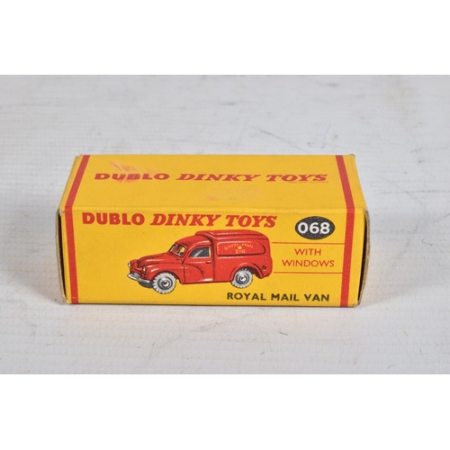 63 - FOUR BOXED DUBLO DINKY DIECAST VEHICLES, Commer Van, No.063, Morris Pick-Up, No.065, Morris Royal Ma... 