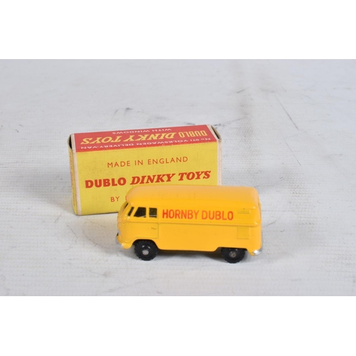 63 - FOUR BOXED DUBLO DINKY DIECAST VEHICLES, Commer Van, No.063, Morris Pick-Up, No.065, Morris Royal Ma... 