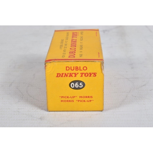 63 - FOUR BOXED DUBLO DINKY DIECAST VEHICLES, Commer Van, No.063, Morris Pick-Up, No.065, Morris Royal Ma... 