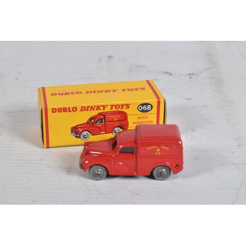 63 - FOUR BOXED DUBLO DINKY DIECAST VEHICLES, Commer Van, No.063, Morris Pick-Up, No.065, Morris Royal Ma... 